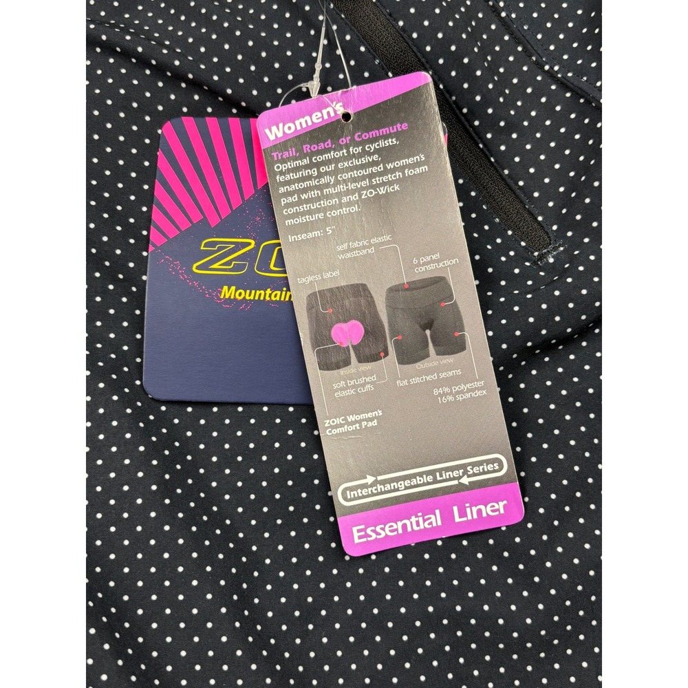 Zoic NEW Pre-Owned Navaeh 7 Cycling Shorts Women's XL Black Polka Dot Padded - Picture 6 of 15